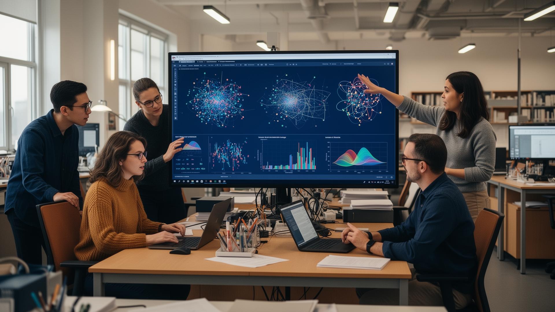 Researchers collaborating
